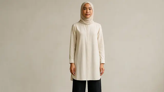 Model Blouse dengan Celana Kulot untuk Usia 20-30 Tahun/ Ilustrasi gambar oleh AI