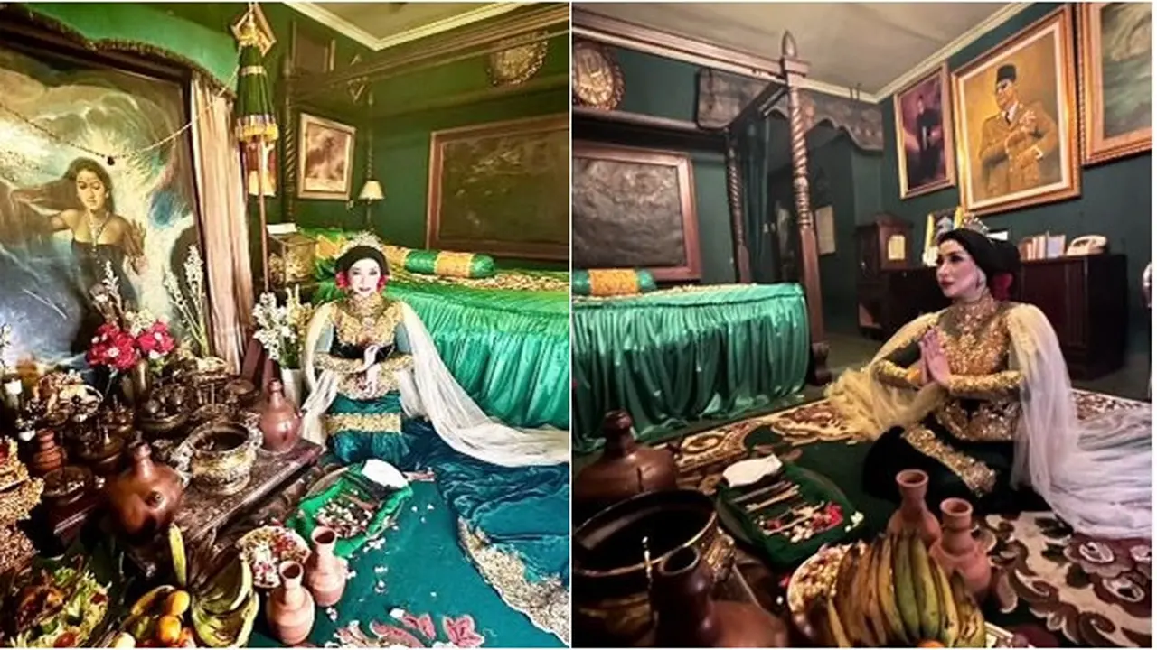 6 Potret Roro Fitria Syuting Video Klip di Kamar 308 Nyi Roro Kidul, Berbusana Hijau
