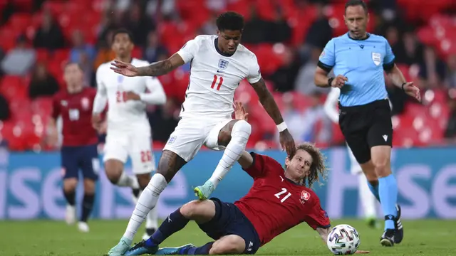 FOTO: Inggris Melaju ke 16 Besar Euro 2020 Usai Taklukkan Republik Ceko