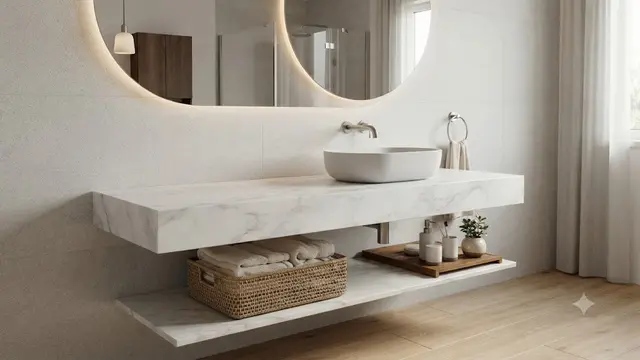 Wastafel dengan Countertop Melayang (AI Generated)