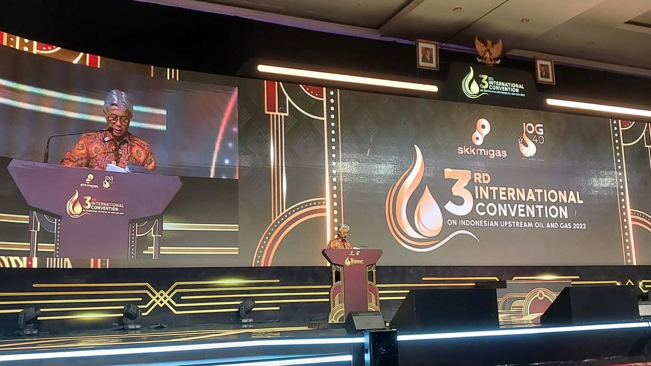 Kepala SKK Migas Dwi Soetjipto dalam pembukaan 3rd International Convention Indonesia Upstream Oil and Gas (IOG), Nusa Dua, Bali, Rabu (23/11/2022).