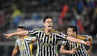 Pemain Juventus, Kenan Yildiz mencetak gol penyama kedudukan ketika tim bermain imbang 3-3 melawan Bologna di Liga Italia 2023/2024. (X/Juventus)