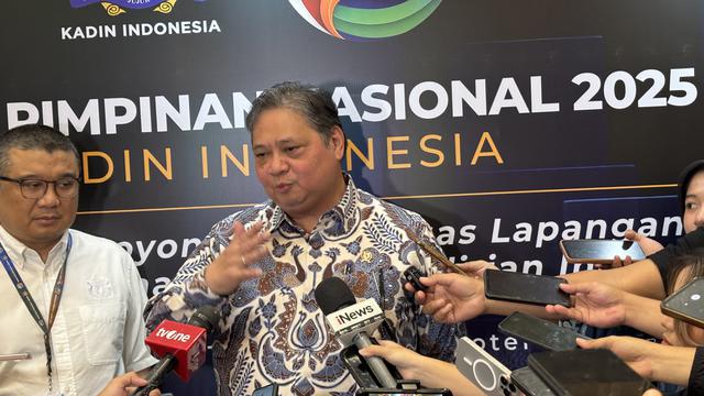 Menteri Koordinator Bidang Perekonomian Airlangga Hartarto di Rapimnas Kadin