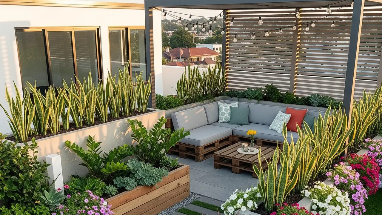 Desain Rooftop Garden Modern untuk Rumah Type 36 (Gemini AI)