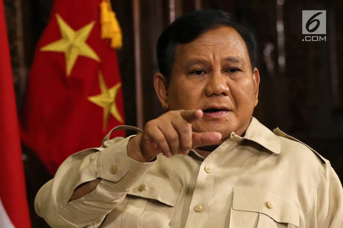 Letnan Jenderal (Purn) Prabowo Subianto Djojohadikusumo. (Liputan6.com/Johan Tallo)