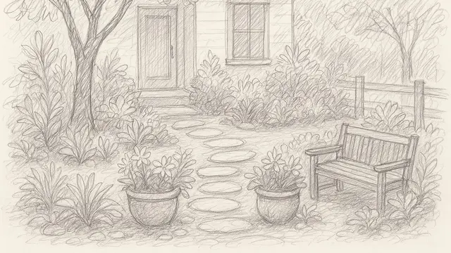 Sketsa Gambar Lingkungan Sekitar Rumah (Foto: ChatGPT)