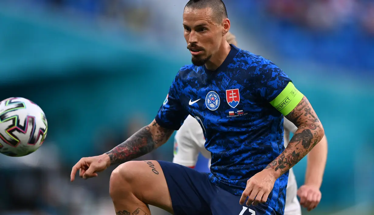 Hamsik memulai kariernya bersama Slovan Bratislava sebelum pindah ke Italia pada tahun 2004 pada usia 17 tahun. (Kirill KUDRYAVTSEV / POOL / AFP)