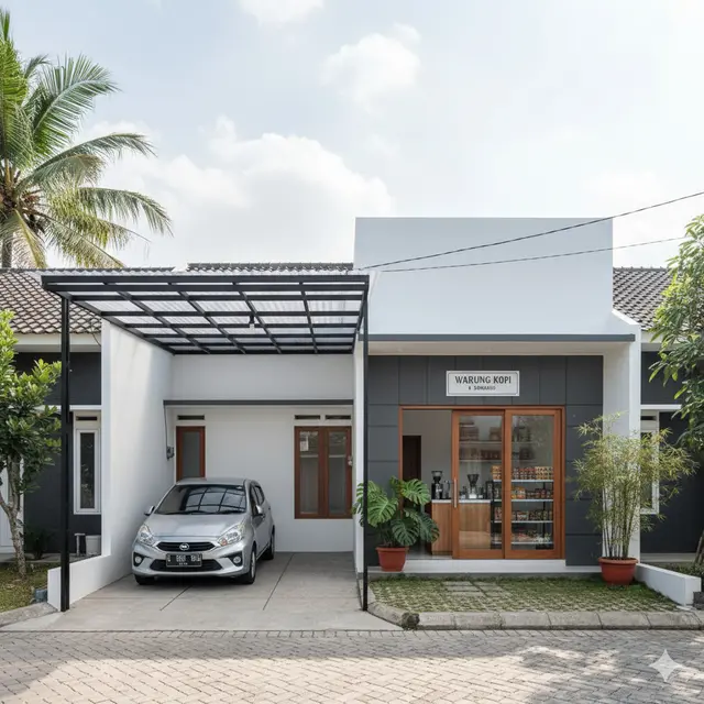 7 Model Rumah Minimalis Depan Ada Garasi dan Ruang Dagang, Solusi Hunian Fungsional dan Estetis di Lahan Terbatas
