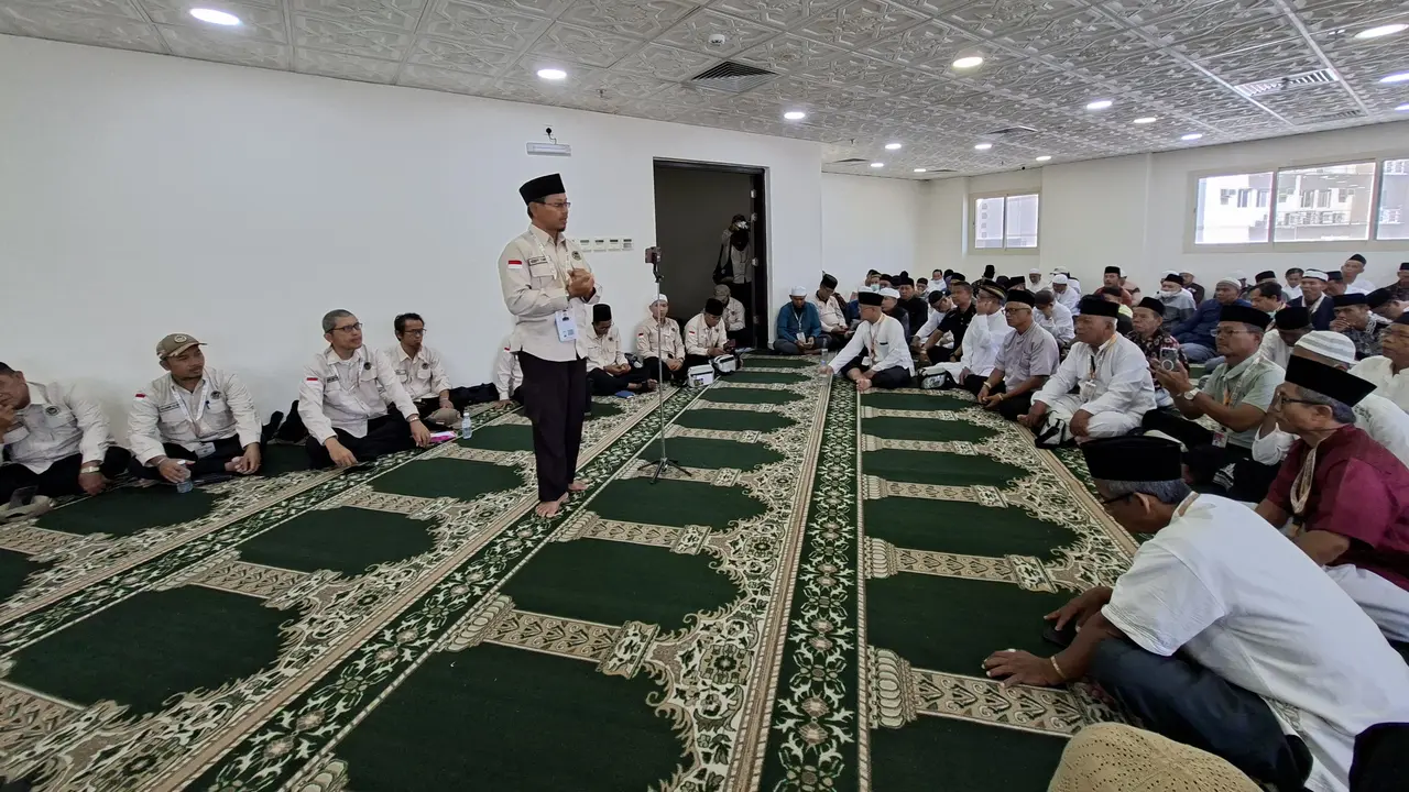 Kegiatan visduk layanan Bimbingan Ibadah di hotel Sektor 7 Makkah, Selasa (5/5/2026).