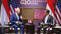Presiden RI Joko Widodo (Jokowi) menggelar pertemuan bilateral dengan Presiden Amerika Serikat (AS) Joe Biden di Bali. Pertemuan berlangsung sebelum KTT G20. (Foto: Tangkapan Layar Youtube Sekretariat Presiden)