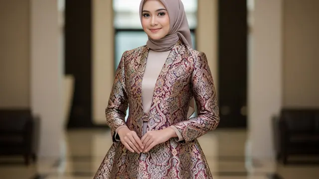 Outer Brokat Modern dengan Inner Polos