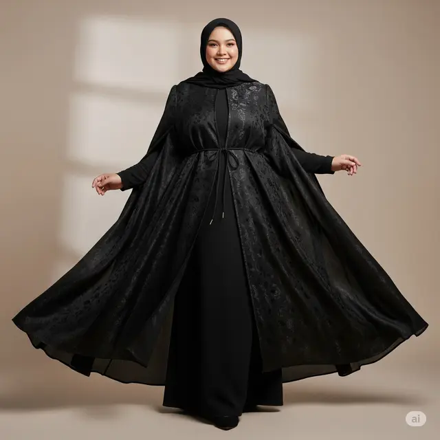 Model Gamis Brokat untuk Perut Buncit. Foto: Gemini