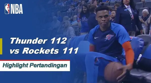 Russell Westbrook mencatatkan triple-double (29 poin, 12 rebound, 10 assist) dan Paul George mencetak skor 3-pointer kemenangan pertandingan dengan 1,8 detik tersisa ketika Thunder menang keempat beruntun mereka.