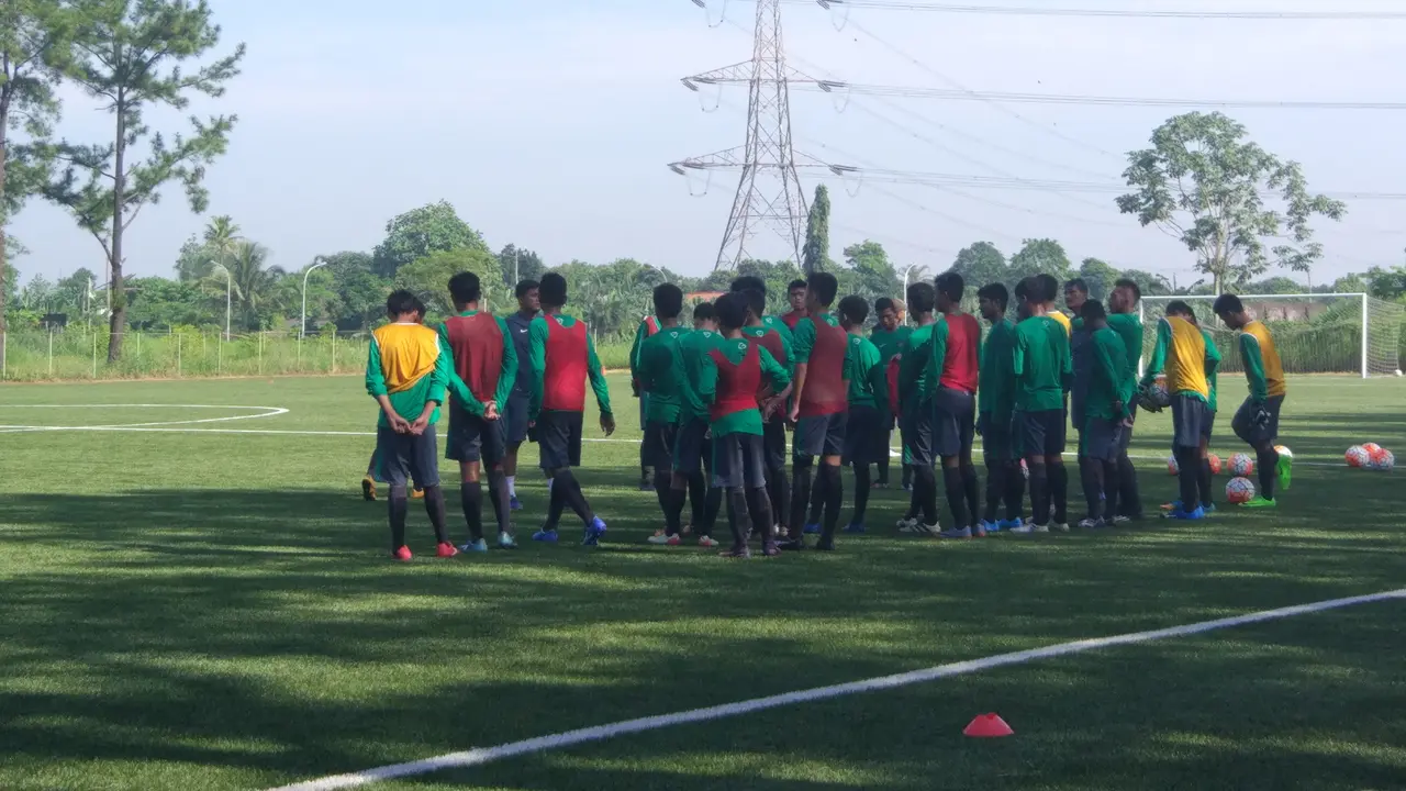 Pemain-pemain yang tengah mengikuti seleksi timnas U-16 di Sawangan