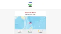 Gempa magnitudo 5,1 mengguncang Timur Laut Melonguane, Sulawesi Utara. (BMKG)