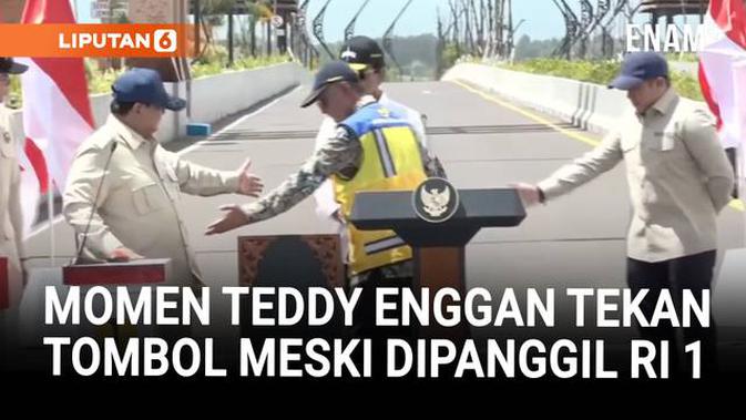Sikap Teddy Enggan Tekan Tombol Meski Diperintah Prabowo saat Resmikan Jembatan Baru