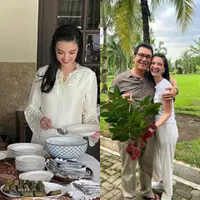 Saat pulang kampung Raline memerlihatkan kedekatannya bersama sang ayah. Mulai dari makan bersama hingga memetik rambutan. (@ralineshah)