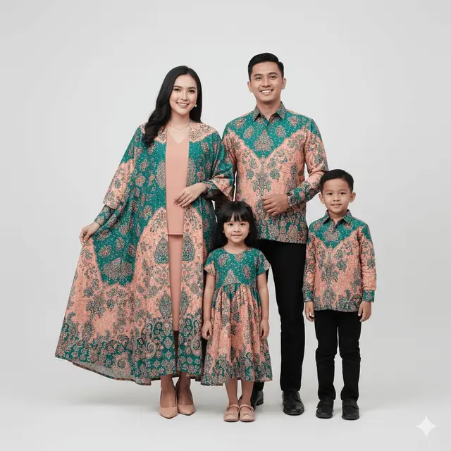 Model Sarimbit Batik Keluarga Model Tunik dan Kemeja Formal Modern. Gemini