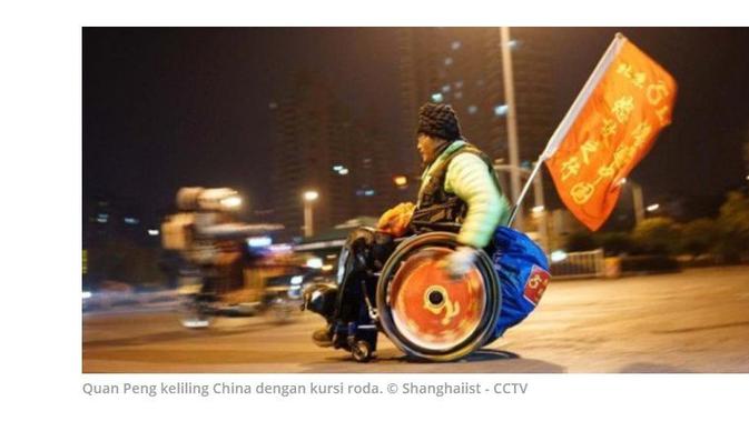 Kehilangan kaki dan menjadi disabilitas, pemuda ini wujudkan mimpi keliling Tiongkok. (Merdeka.com)