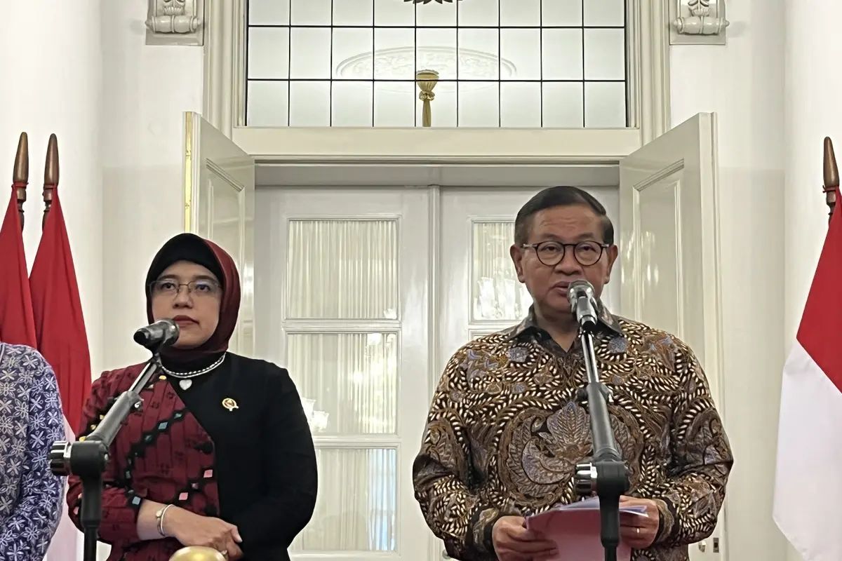 Gubernur DKI Jakarta Pramono Anung usai audiensi bersama BPS di Balai Kota DKI Jakarta, Rabu (6/5/2026).