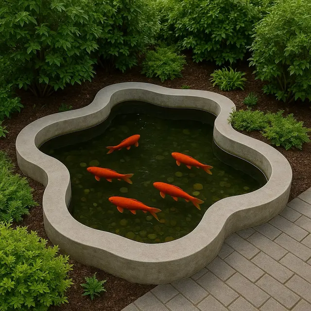 Model Kolam Ikan dan Taman Minimalis di Lahan Sempit