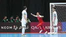 Lima gol kemenangan Indonesia dicetak oleh sang kapten Mochammad Iqbal Rahmattullah pada menit ke-7, Firman Adriansyah (12, pen), Rio Pangestu (25), Ardiansyah Nur (31), dan Israr Megantara (34). Tampak dalam foto, pemain Timnas Futsal Indonesia, Mochammad Iqbal Rahmattullah merayakan gol yang dicetaknya saat melawan Kirgistan pada laga kedua Grup A Piala Asia Futsal 2026, Kamis (29/1/2026) malam WIB. (Bola.com/M Iqbal Ichsan)