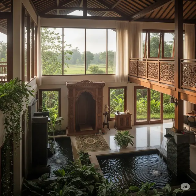 Rumah Mezzanine Berlantai Split dengan Ruang Tahfidz dan Perpustakaan Islami