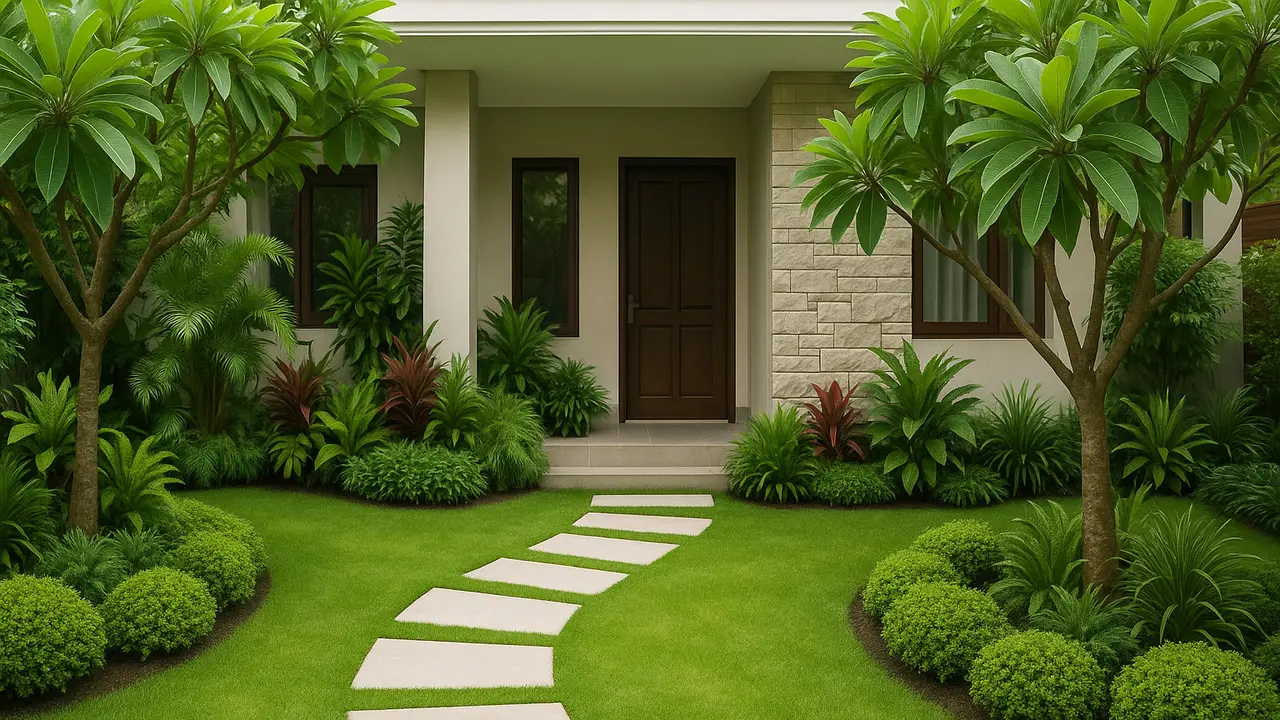 Desain Taman Minimalis Depan Rumah/Ilustrasi gambar AI