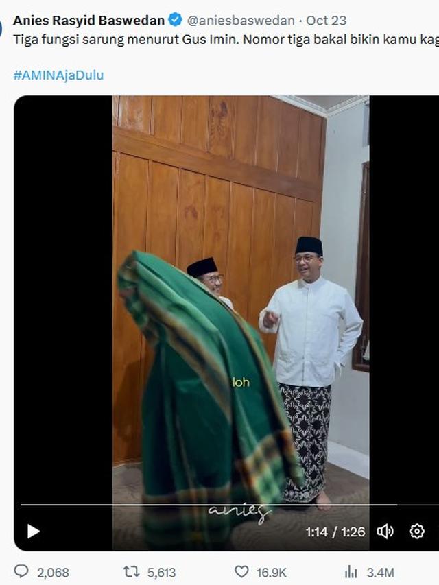 Unggahan Anies Baswedan Diselepet Cak Imin. (Tangkapan Twitter/ aniesbaswedan)