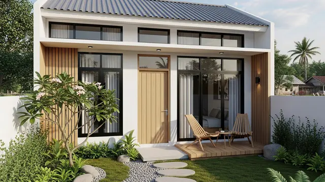 Desain Rumah 5x7 Meter di Desa agar Terlihat Luas (Image by Gemini AI)