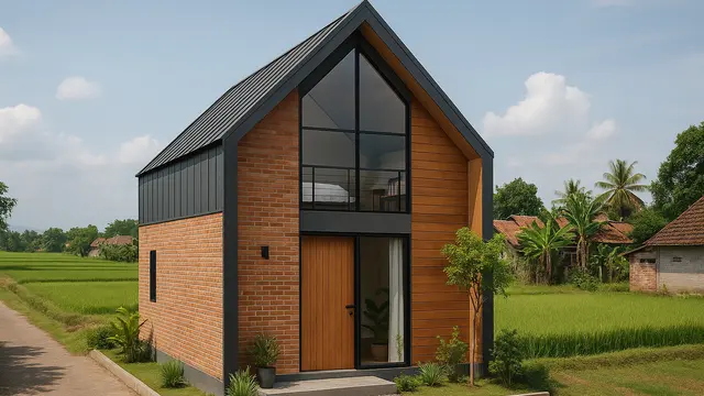 Model Rumah 6x9 di Kampung Tampak Mewah Tapi Murah/Ilustrasi oleh AI