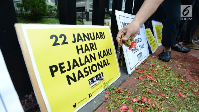 Hari Pejalan Kaki Nasional, Aktivis Tabur Bunga di Tugu Tani