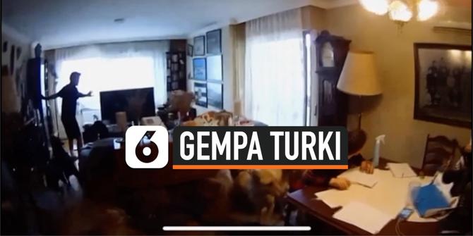VIDEO: Begini Paniknya Warga Turki Saat Rumah Diguncang Gempa Besar