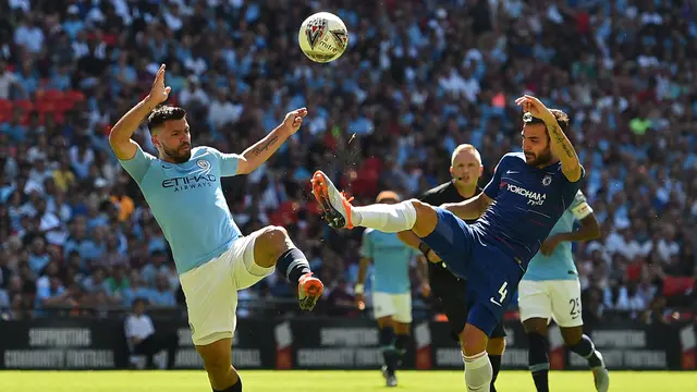 2 Gol Aguero Bawa Manchester City Tundukkan Chelsea di Community Shield