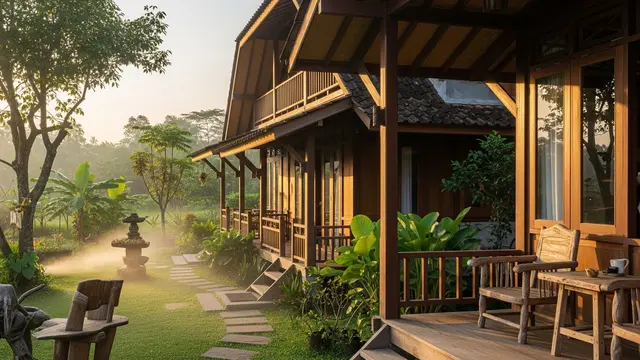 Rumah Ala Pedesaan yang Bikin Pikiran Lebih Tenang. Foto AI Generated