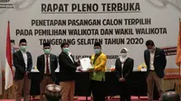 Benyamin Davnie dan Pilar Saga Ihsan ditetapkan sebagai Wali Kota dan Wakil Wali Kota Tangerang Selatan periode 2021-2024.