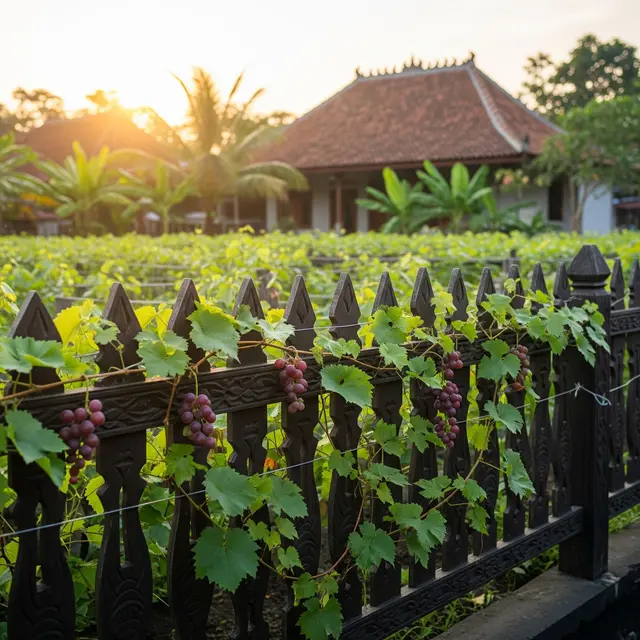 Inspirasi Kebun Anggur Rambat di Pagar Rumah yang Estetik dan Produktif
