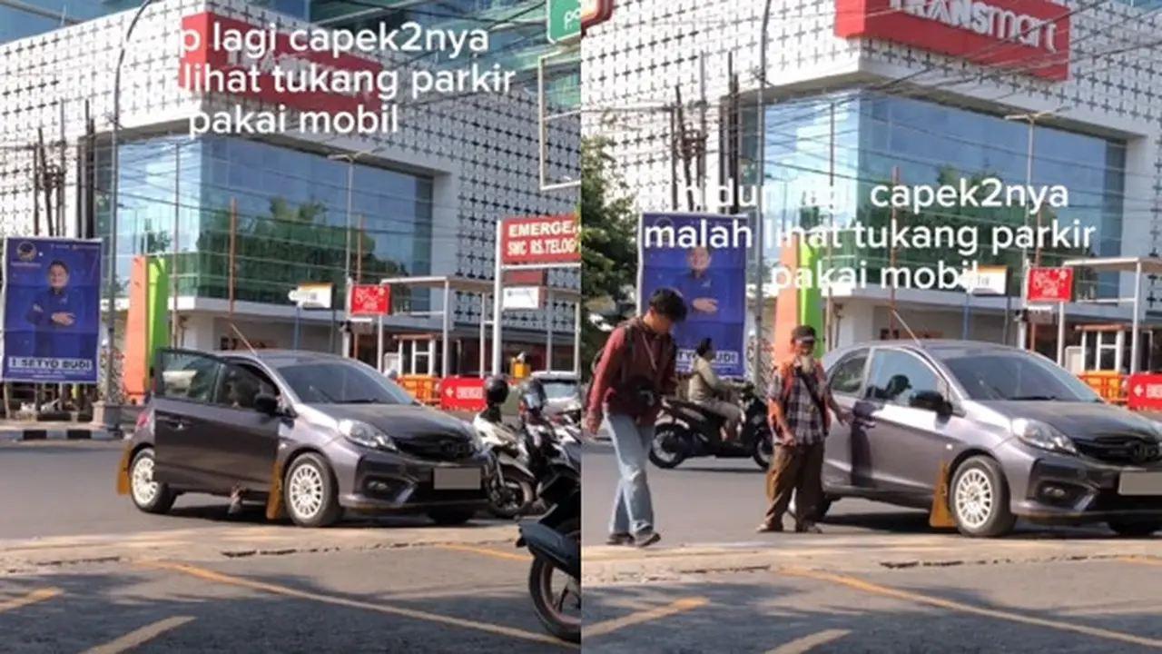 Viral Tukang Parkir Pakai Honda Brio, Netizen: Kita yang Diparkirin Bawa Honda BeAT