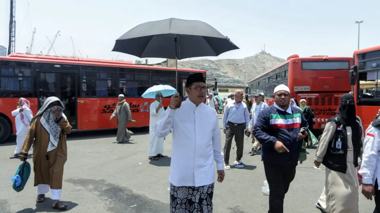 Menteri Agama (Menag) Lukman Hakim Saifuddin menyempatkan memeriksa langsung kondisi terakhir Terminal Syeib Amir di Makkah.Dok Bahauddin/MCH