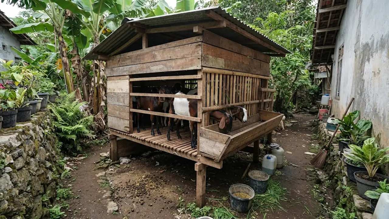 Model Kandang Kambing untuk Lahan Sempit yang Praktis dan Mudah Dibersihkan