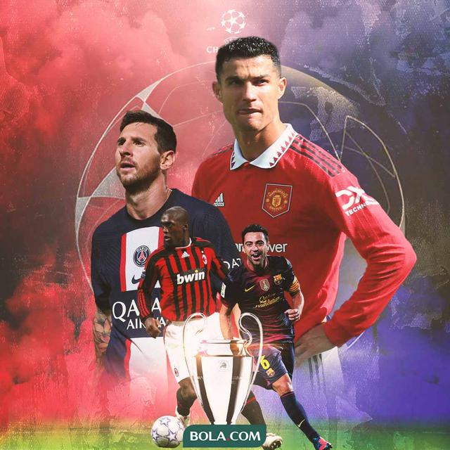 Liga Champions - Xavi, Clarence Seedorf, Cristiano Ronaldo, Lionel Messi