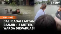 Banjir Rendam Bali, Warga dan Turis Dievakuasi dengan Perahu Karet
