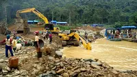 Aktivitas penambangan emas liar di Jambi.(Foto: Istimewa/Liputan6.com/B Santoso)