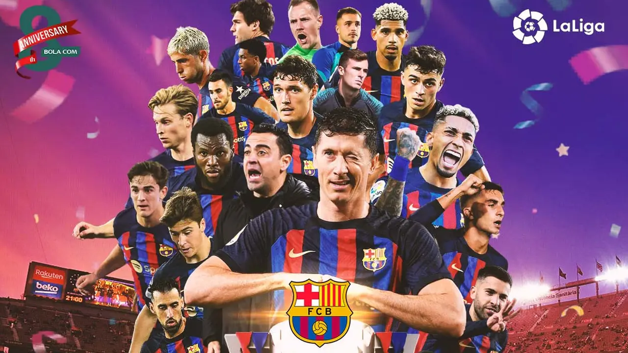 Liga Spanyol - Ilustrasi Barcelona Juara La Liga Musim 2022-2023