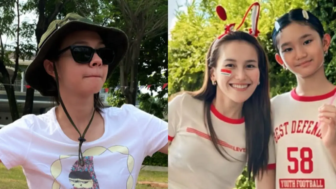 Yuki Kato dan Ayu Ting Ting Padukan Kaos dengan Celana Pendek Merah saat Memperingati Hari Kemerdekaan