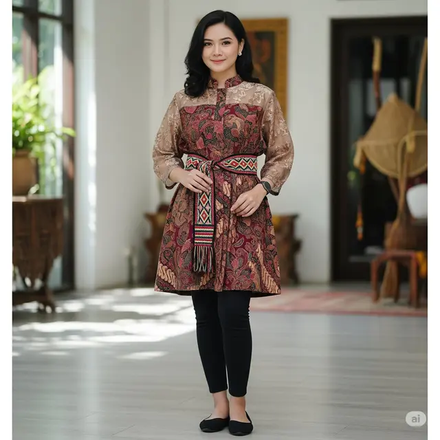 Tunik Panjang + Sabuk Rajut