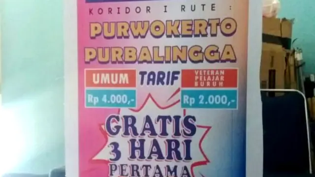 Pengumuman peluncuran atau Launching BRT Trans Jateng Koridor I Purwokerto-Purbalingga. (Foto: Liputan6.com/Istimewa)