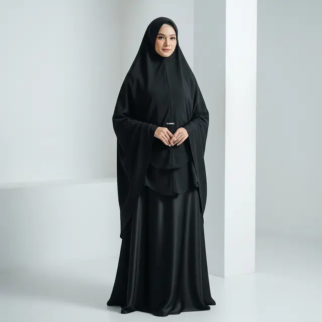 9 Model Gamis Syari Bahan Wolfis yang Adem dan Praktis, Pilihan Muslimah