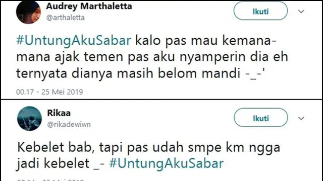 Tagar Untung Aku Sabar