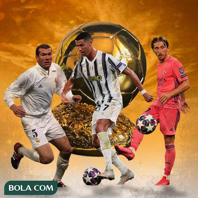 Ilustrasi - Zinedine Zidane, Cristiano Ronaldo, Luka Modric
